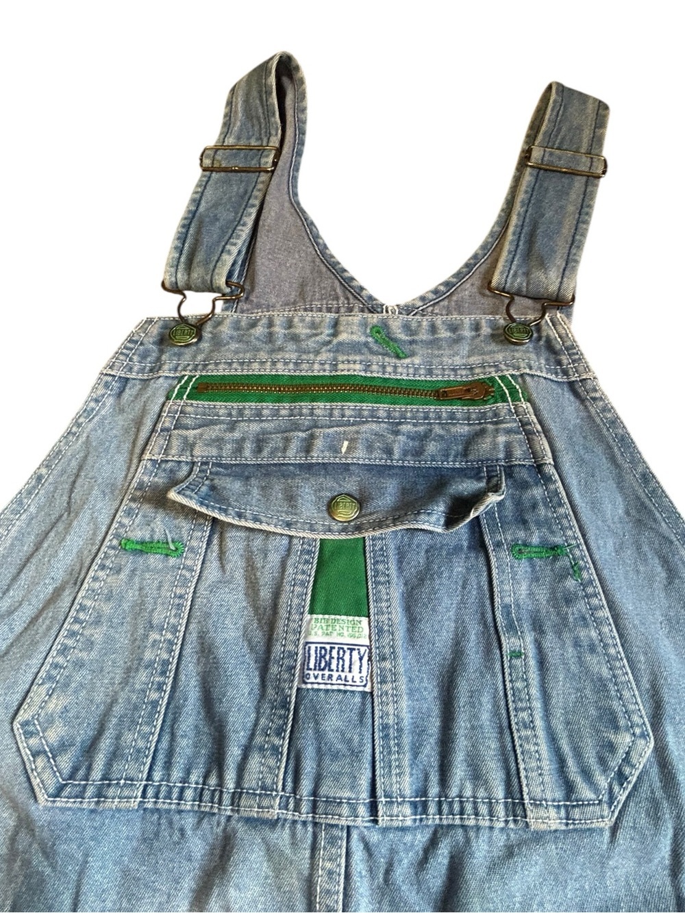Vintage Liberty Denim Overalls Men’s 48x32 Light Wash Carpenter - Picture 12 of 16